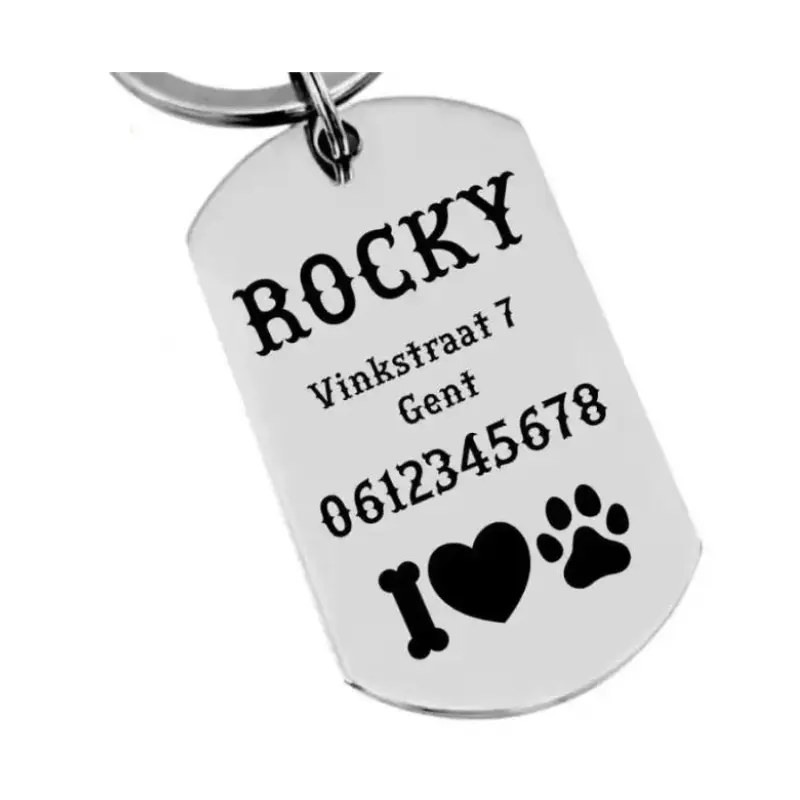 Hondenpenning laten maken voor grote honden Gegraveerde grote ID Tag Dog kleur zilver goud of zwart met naam, telefoonnummer en adres